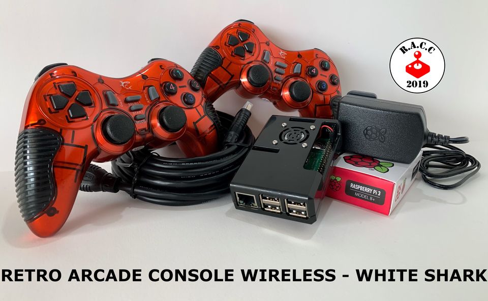RETRO ARCADE CONSOLE WIRELESS - WHITE SHARK